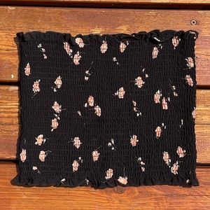 Brandy Melville Floral Black Tube Top